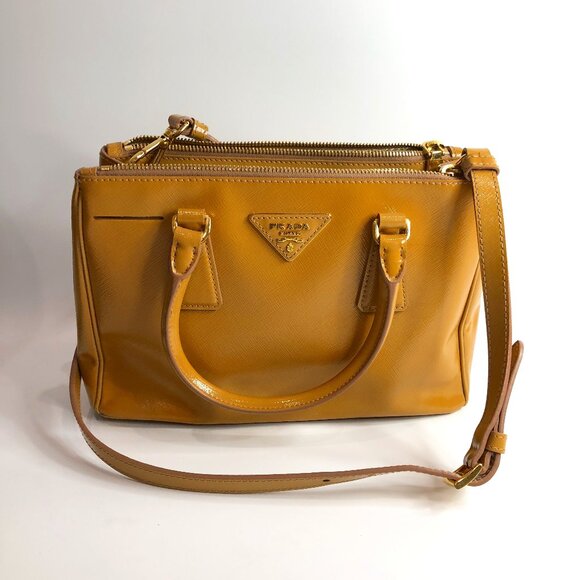 Prada Yellow Saffiano Leather 2-ways Bag sku#85940 (gently used) - Picture 1 of 9